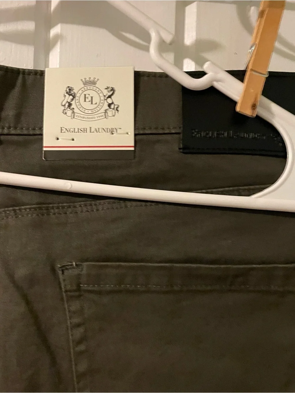 English Laundry military green stretch deck pants 36 30 NWT